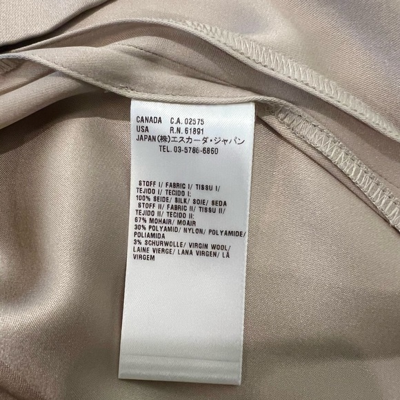 Escada Silk Satin Dress with Knit Cowl neck and Sleeves - Picture 8 of 10